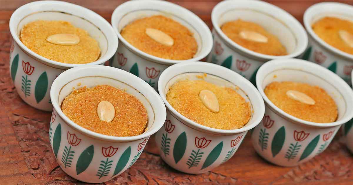 طريقة عمل البسبوسة بالزبادي بدون بيض