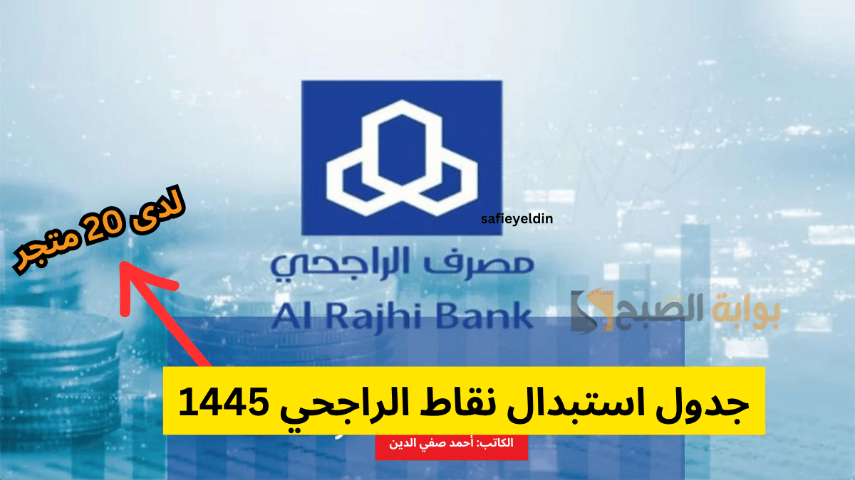 جدول استبدال نقاط الراجحي 1445 لدى 20 متجر