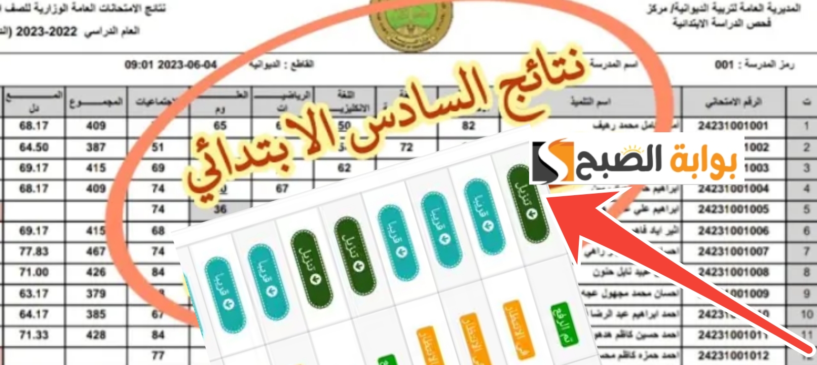 رابط نتائج السادس الابتدائي العراق 2024
