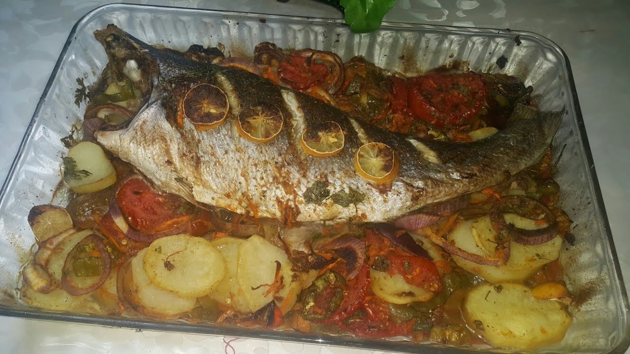 صينية سمك لوت في الفرن