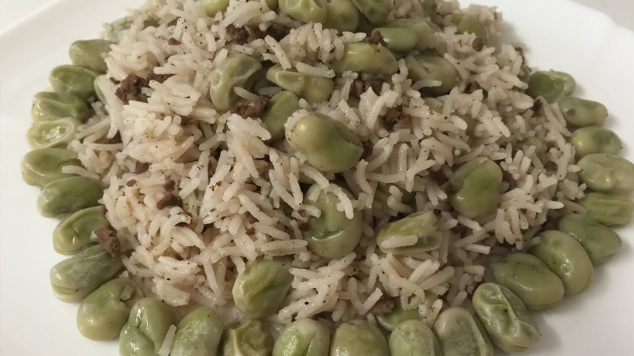 طريقة ارز بالفول الاخضر باللحم على الطريقة اللبنانية بطعم لذيذ