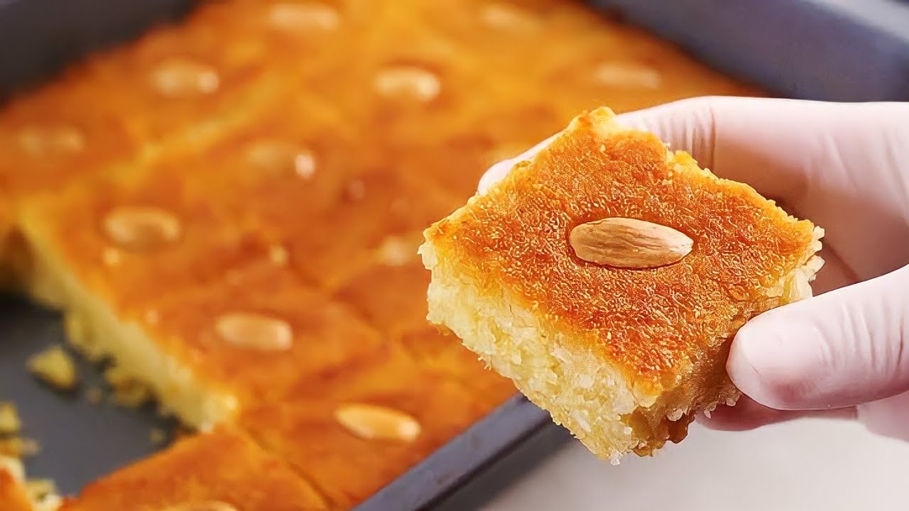 طريقة عمل البسبوسه 3