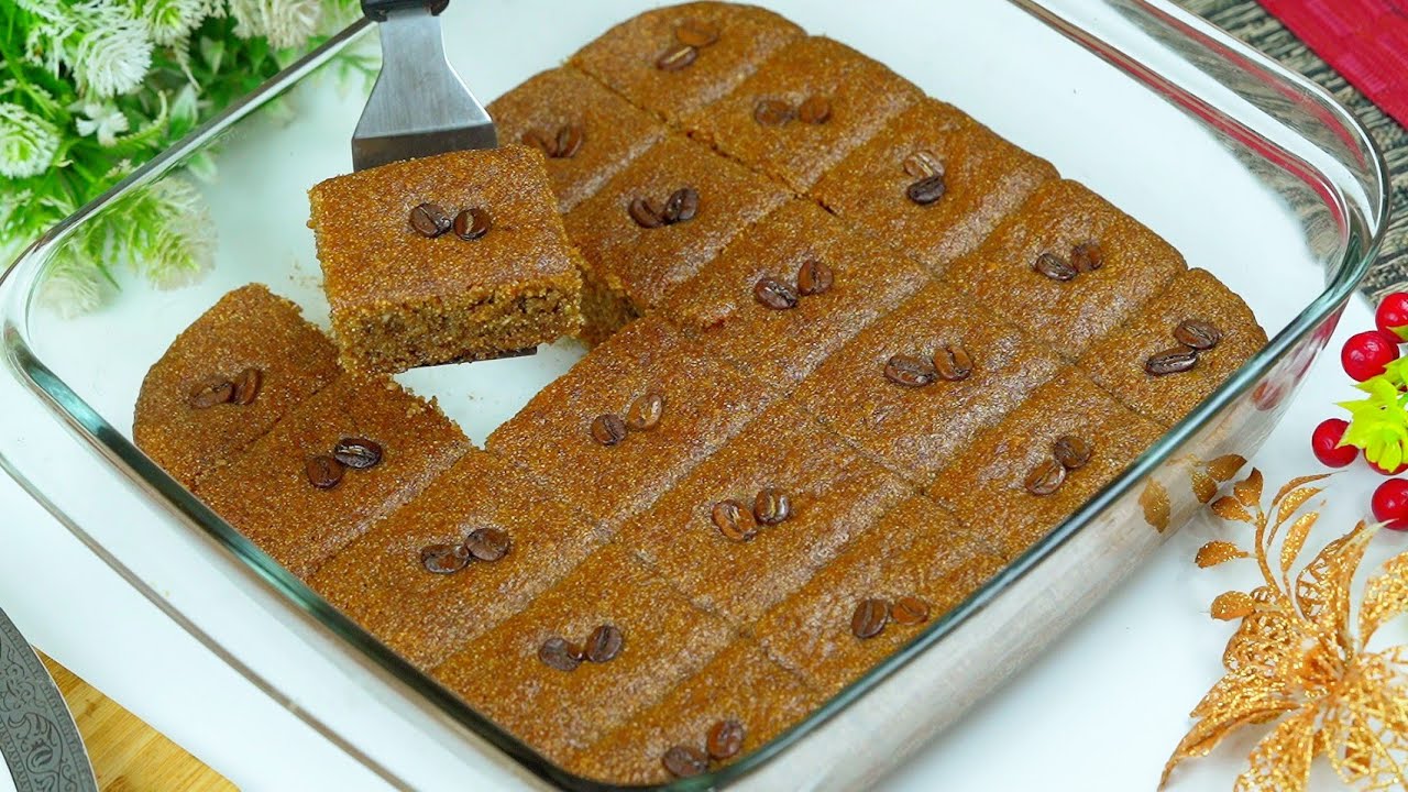طريقة عمل بسبوسة بالقهوة بمكونات سهلة