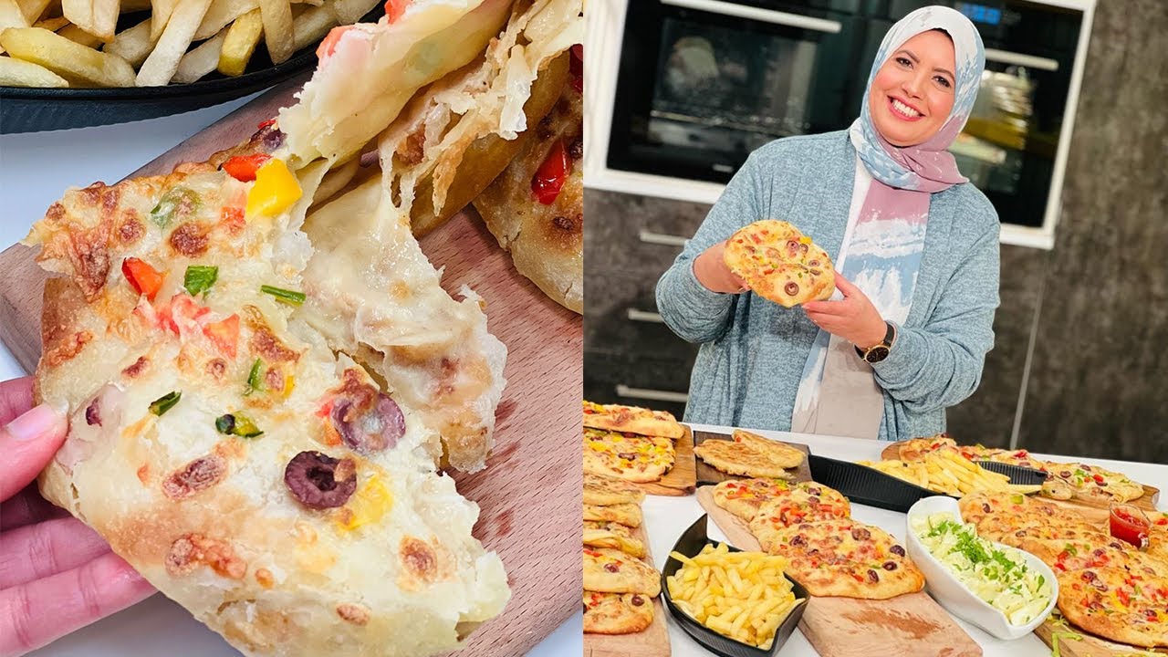 طريقة عمل فطير البيتزا الشرقي بالجلاش