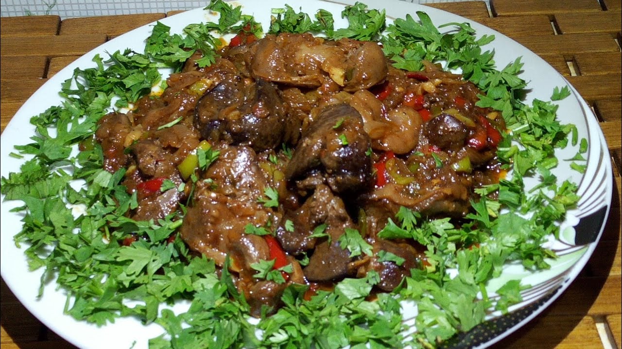 كبدة الدجاج بدبس الرمان