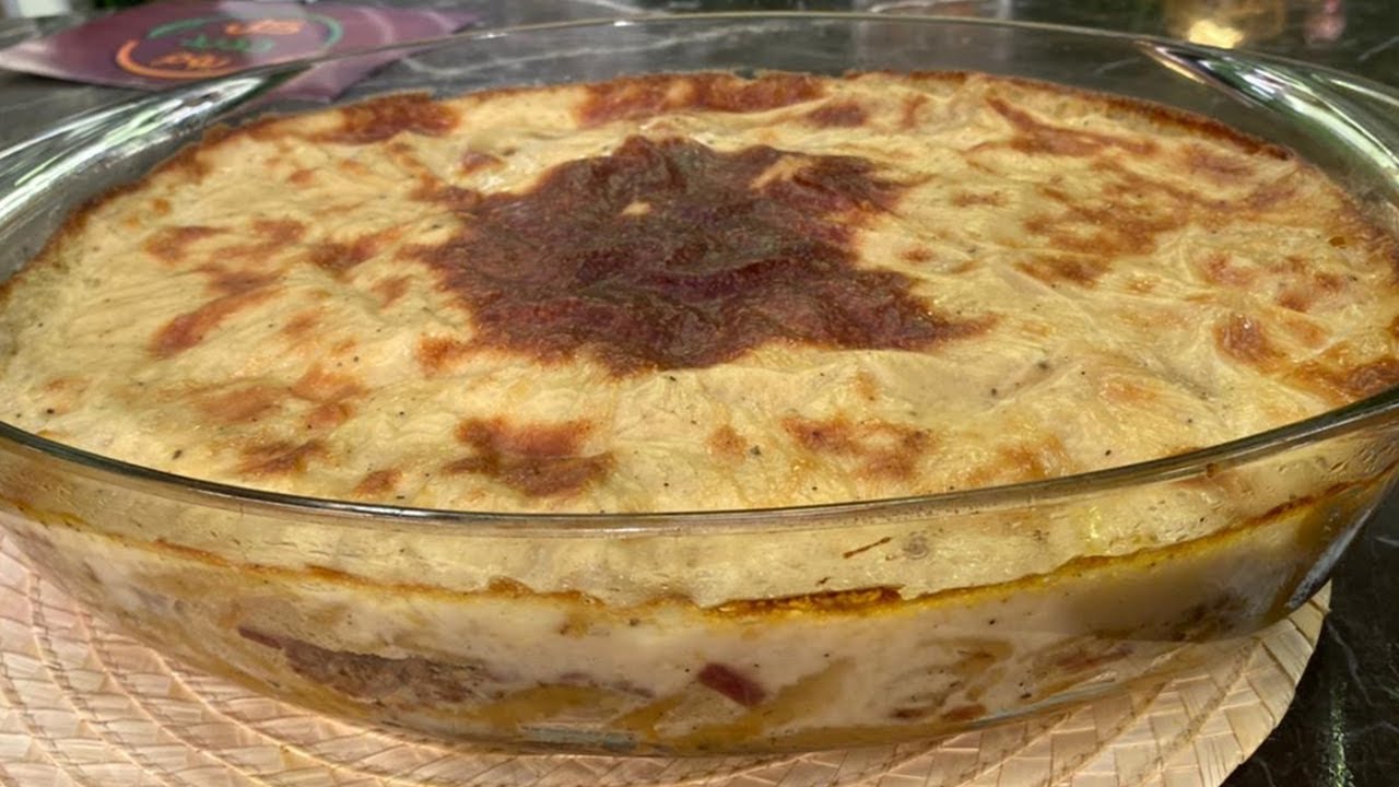 طريقة عمل مكرونة بالبشاميل والقرنبيط