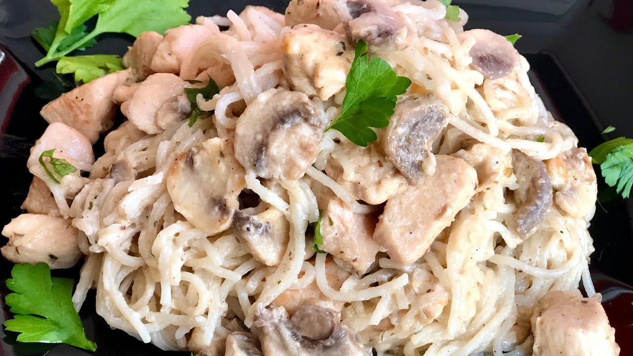 طريقة عمل مكرونة بالكريمة والمشروم