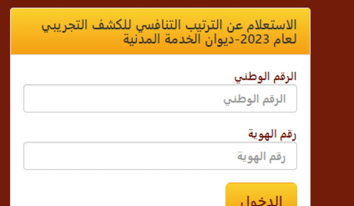 الاستعلام عن الترتيب التنافسي 2024