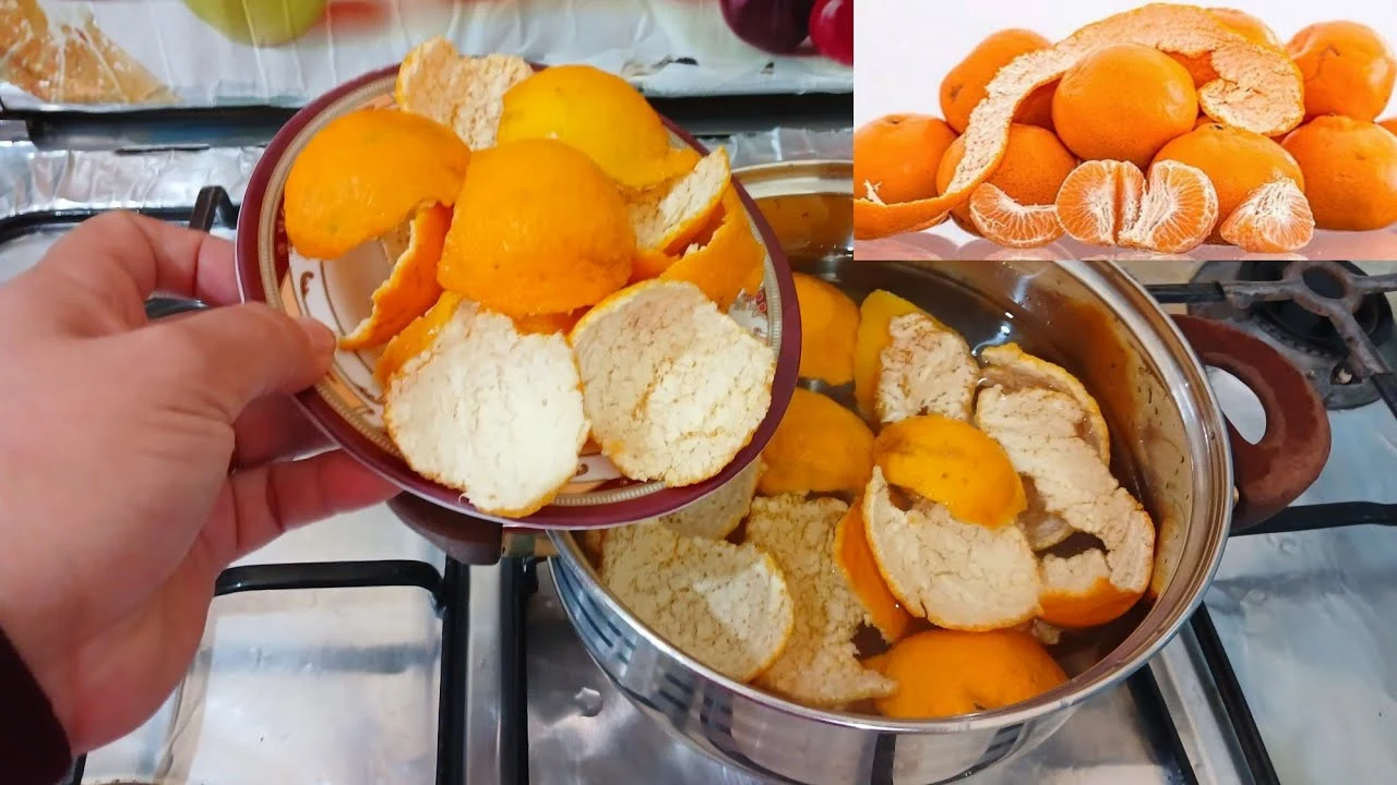 عمل بريل الأطباق بقشر اليوسفي