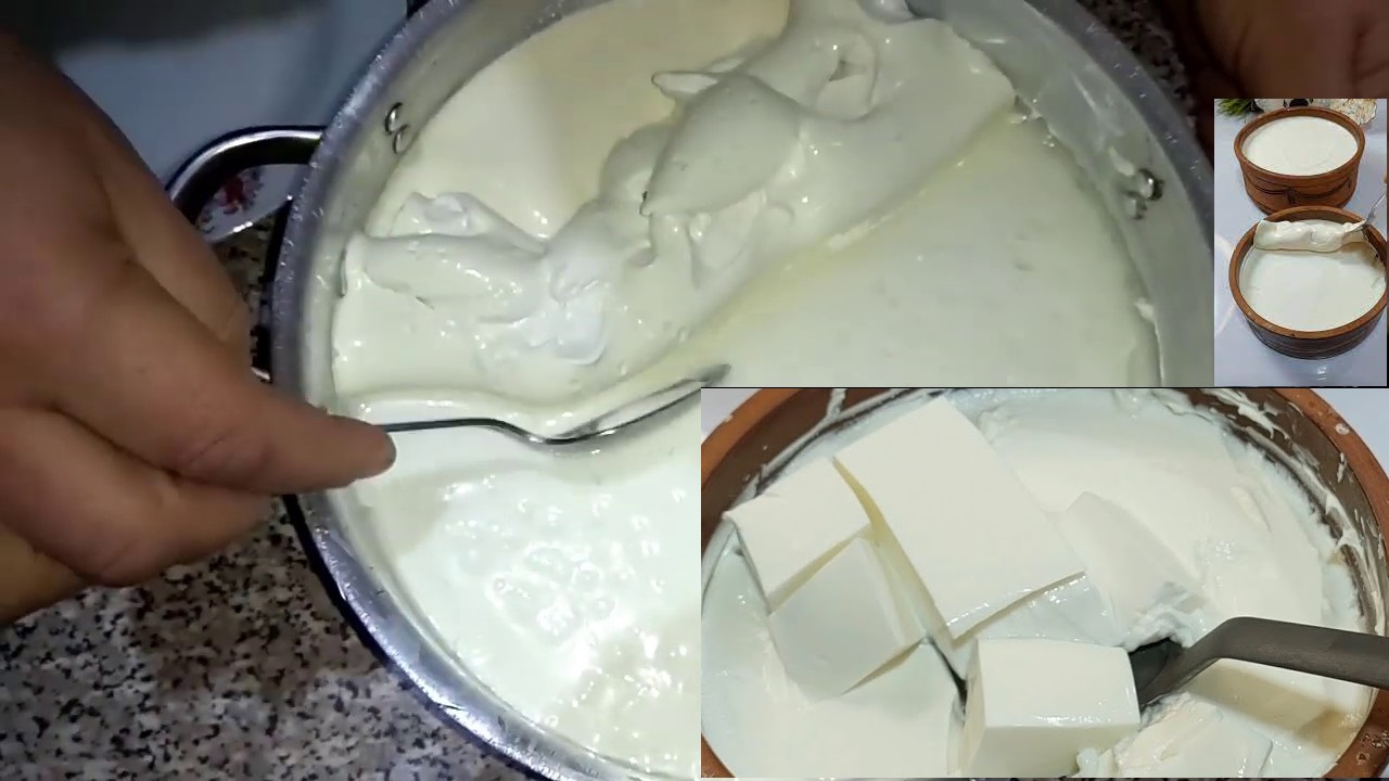 لو عندك حليب طازج أو مجمد اعملي اللبن الرايب وطلعي كمية قشطة كبيرة بدون أي إضافات بوش