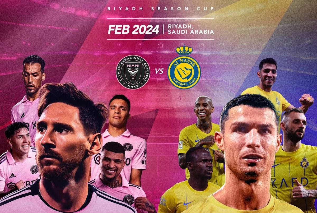 “رونالدو VS ميسي” تردد القنوات الناقلة لمباراة النصر وانتر ميامي كأس موسم الرياض 2024 وتشكيلة النصر المتوقعة