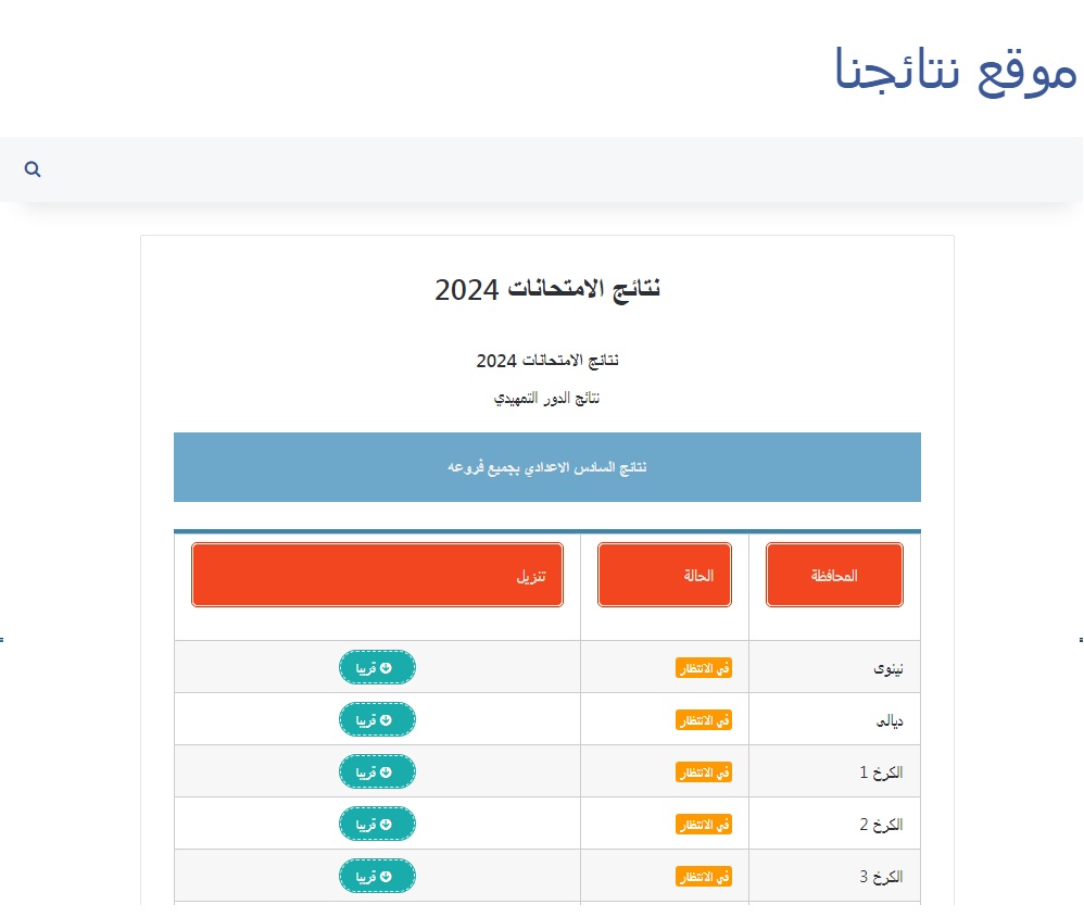 نتائج السادس الاعدادي التمهيدي 2024 العراق