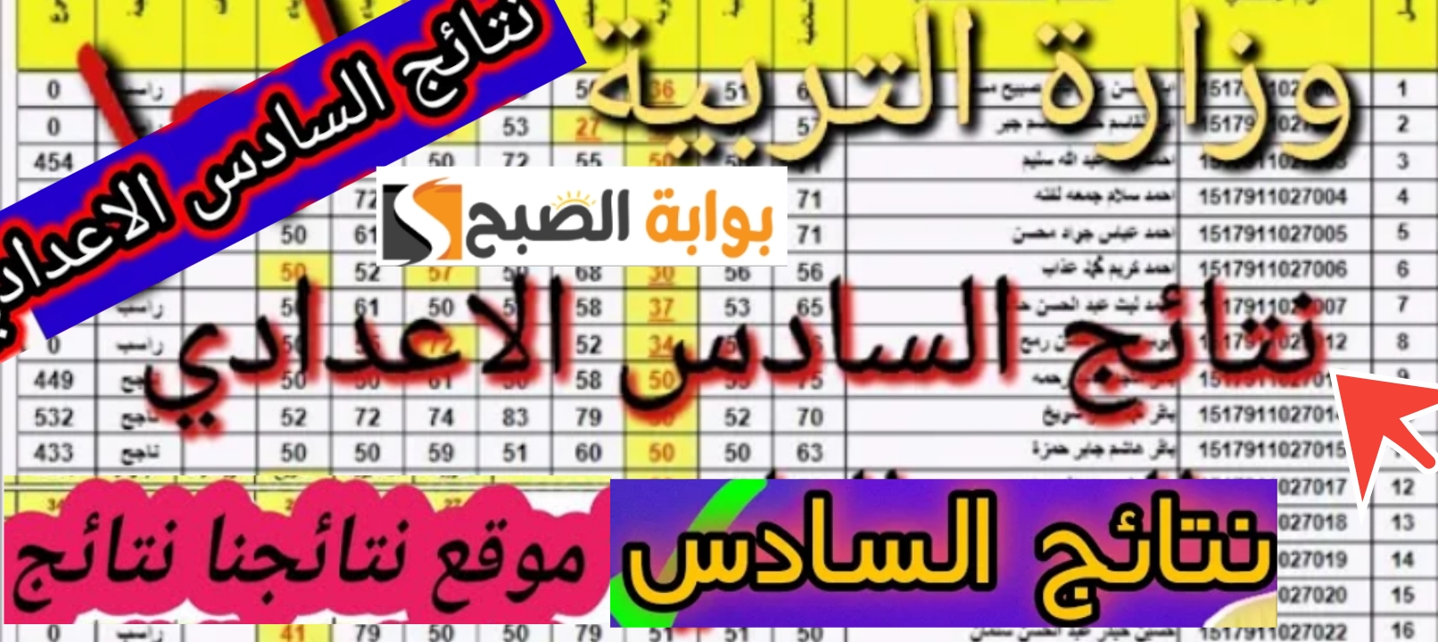 نتائج السادس الاعدادي
