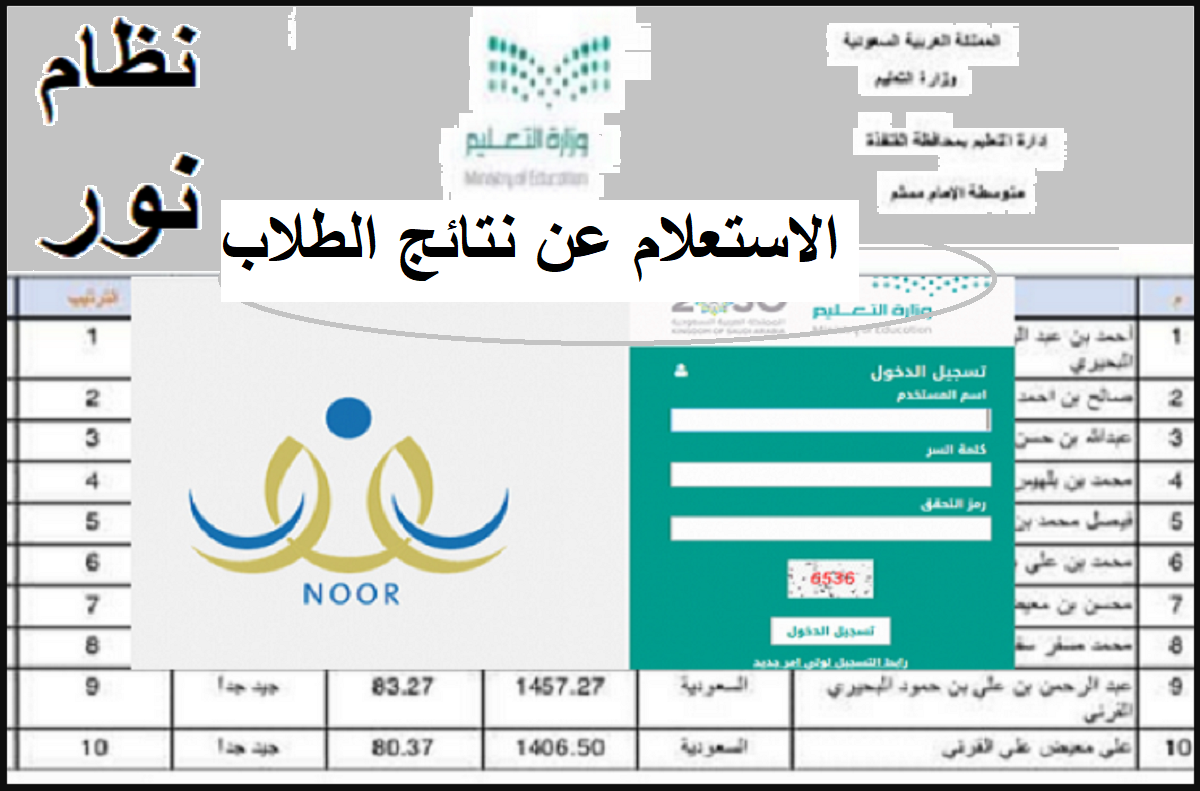 نتائج الطلاب نظام نور 1