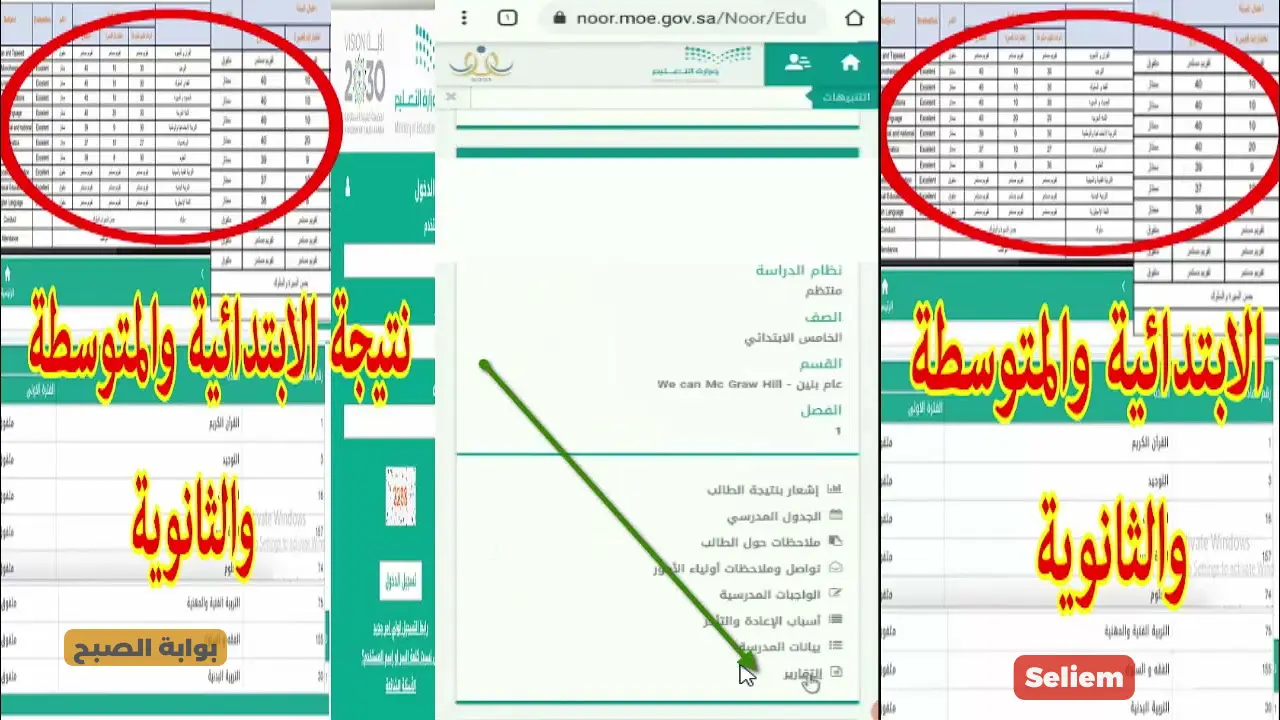 نتائج نظام نور برقم الهوية