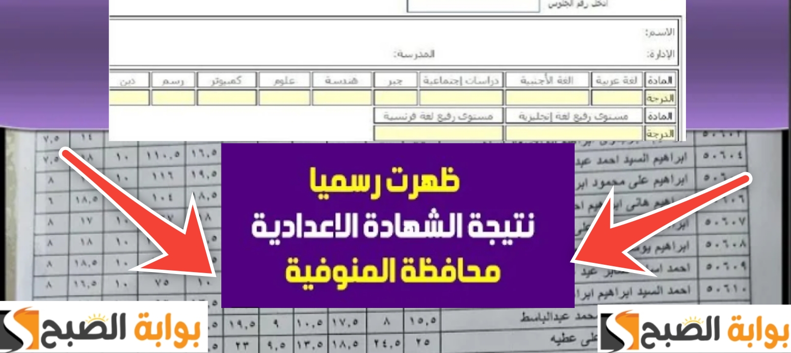 نتيجة الشهادة الاعدادية محافظة المنوفية