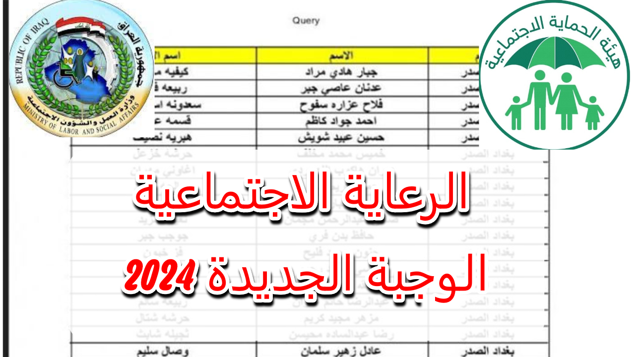 اسماء الرعاية الاجتماعية الوجبة الأخيرة