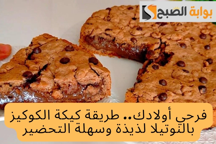 طريقة كيكة الكوكيز بالنوتيلا لذيذة وسهلة التحضير