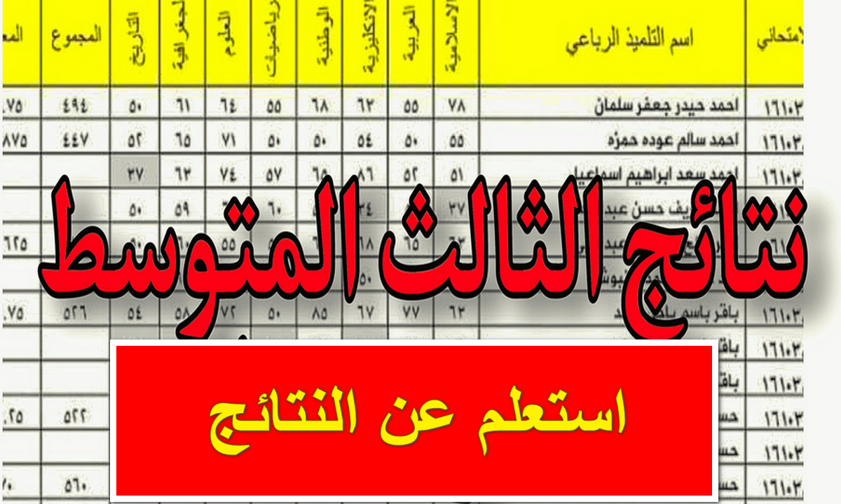 نتائج الثالث متوسط