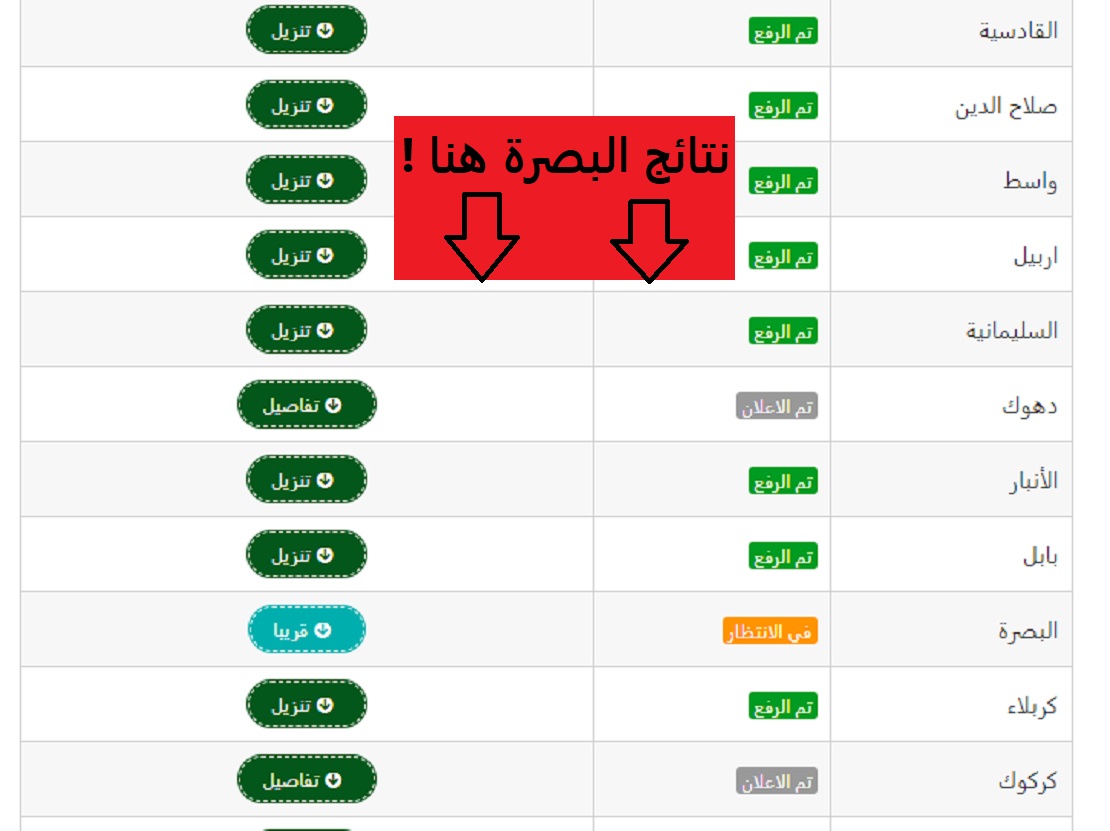 "رابط مباشر".. نتائج السادس الابتدائي في البصرة 2024 بالاسم فقط