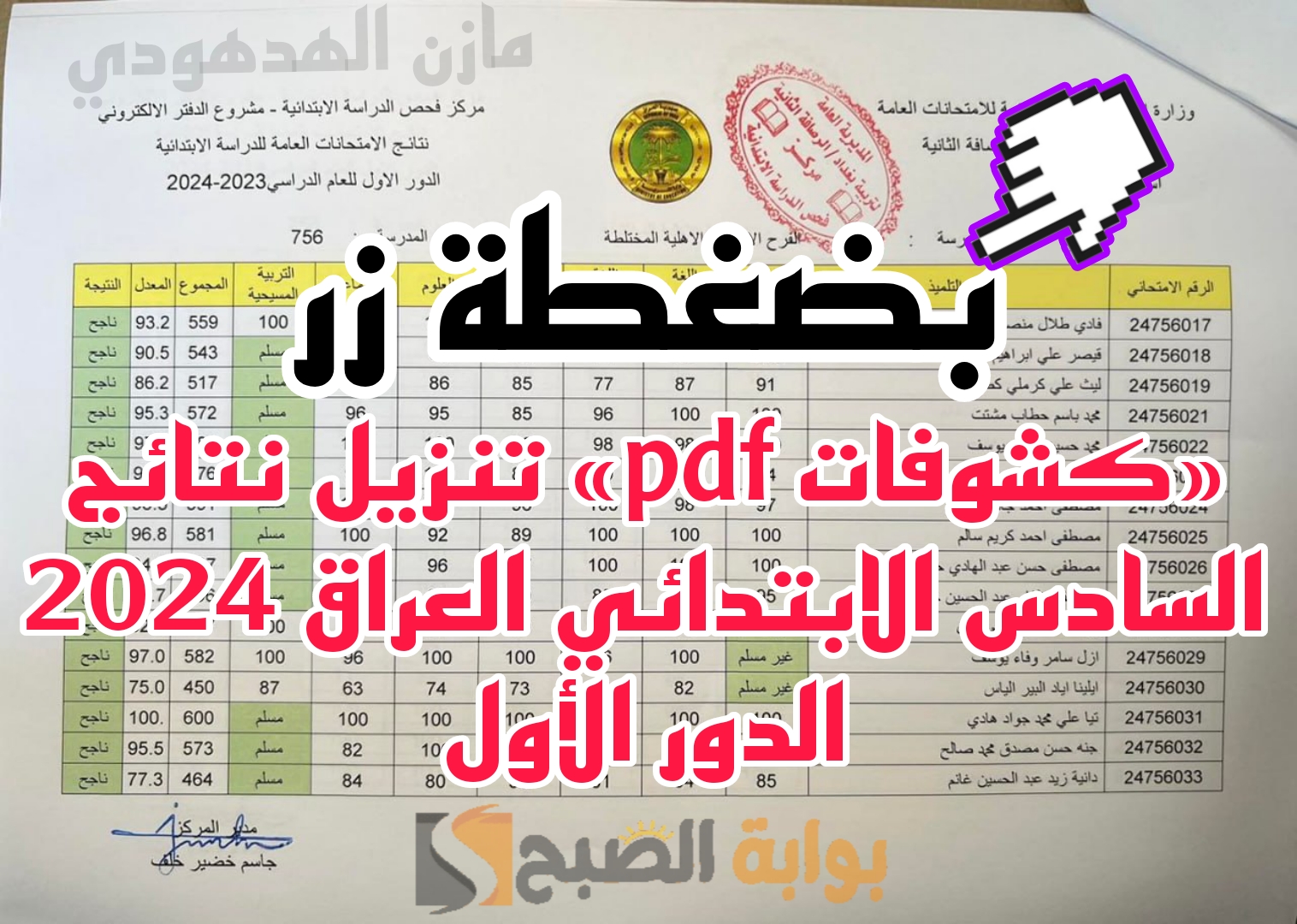 نتائج السادس الابتدائي العراق الدور الأول