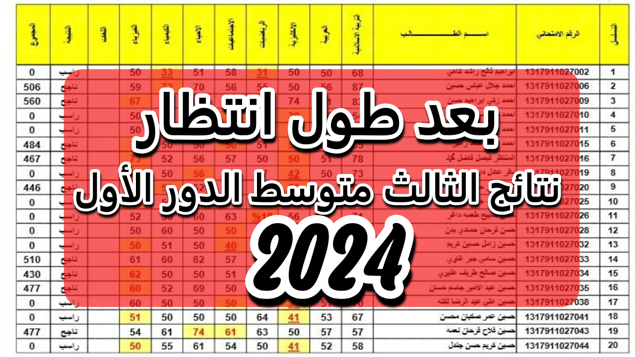 نتائج الثالث متوسط الدور الأول 2024