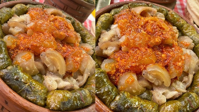 طاجن ورق العنب بالكوارع