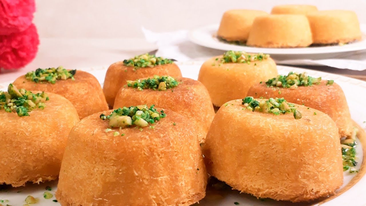 كب كيك الكنافة بالكاسترد