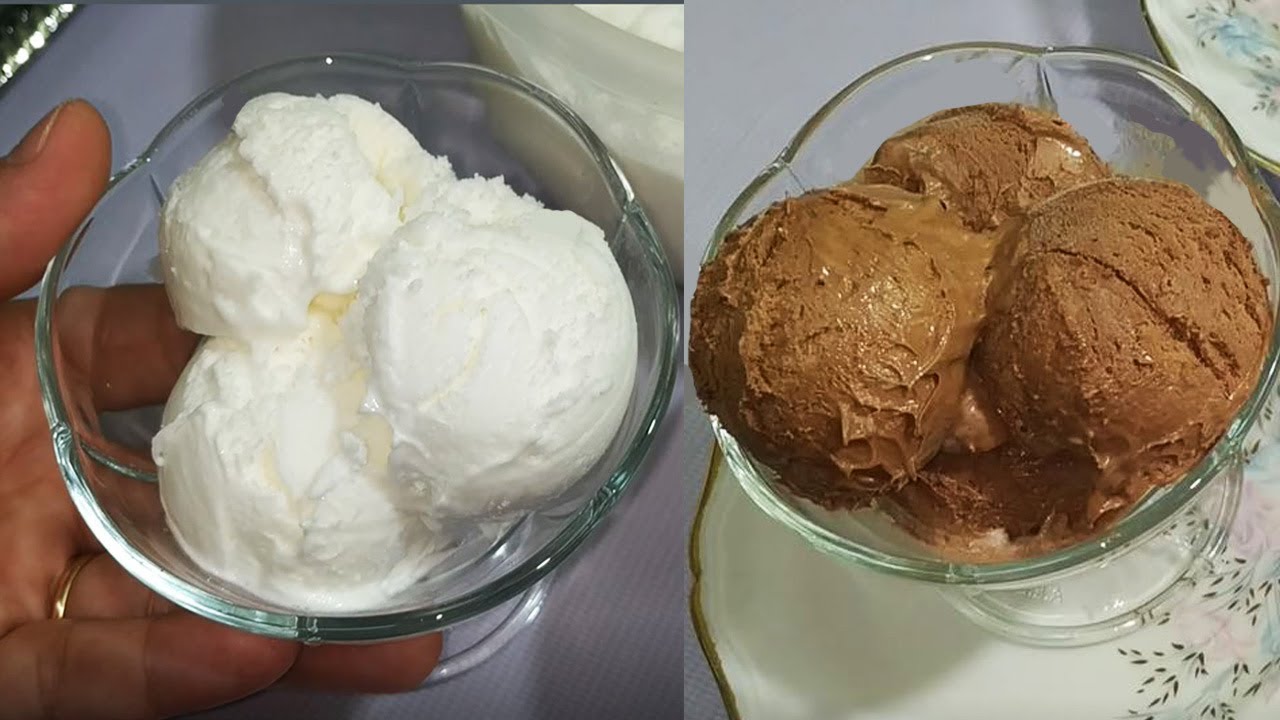 أجمل المثلجات الصيفية آيس كريم الفانيليا والشوكليت اللذيذ بمقادير اقتصادية متوفرة بالمنزل