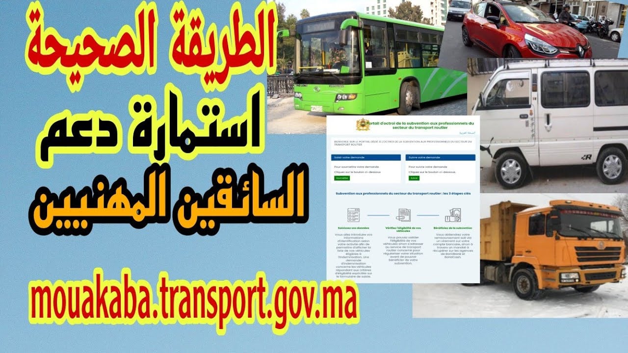 التسجيل في دعم مهني النقل