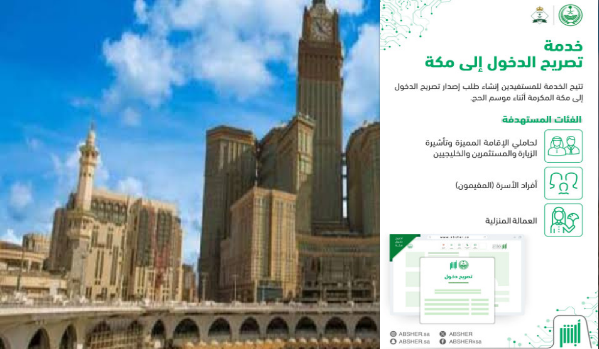 خطوات استخراج تصريح دخول مكة