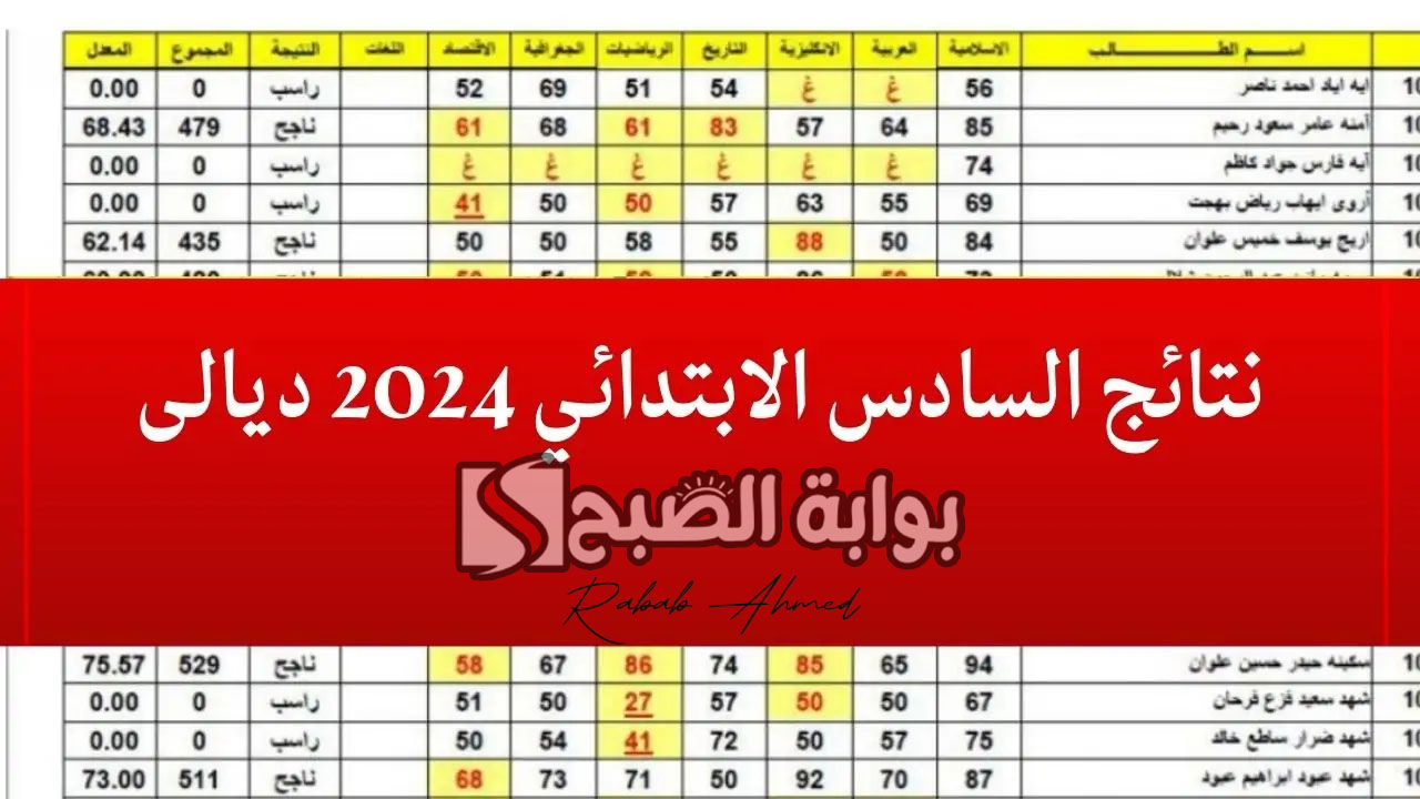 رابط استعلام نتائج السادس الابتدائي 2024 ديالي