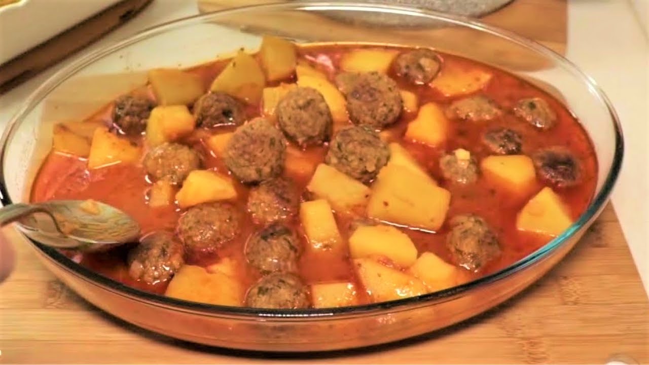 صنية بطاطس بالكفتة