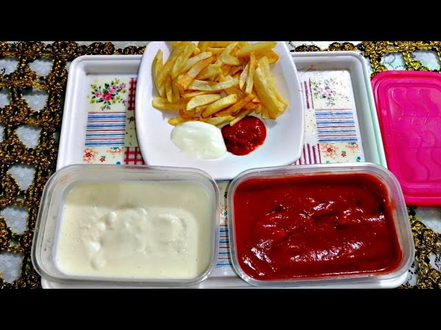 طريقة تحضير الثومية و الكاتشب في المنزل