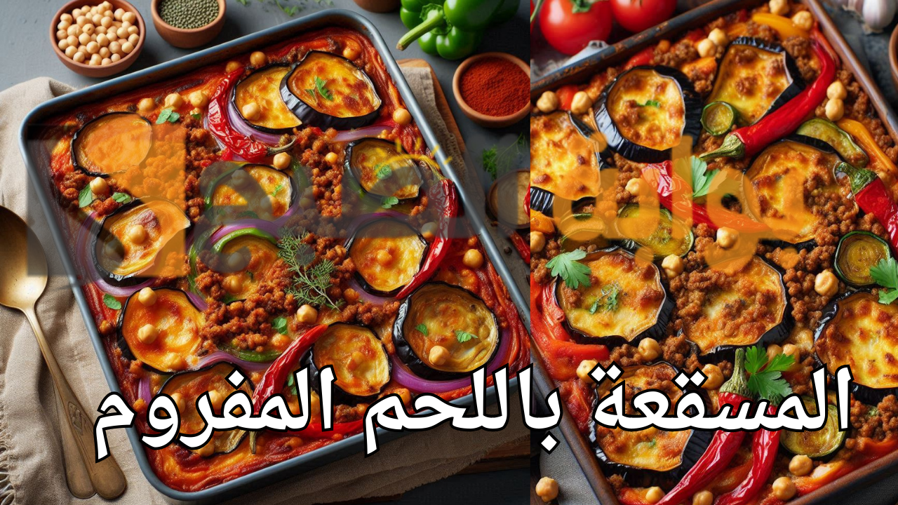 طريقة عمل صينية المسقعة باللحم المفروم والحمص