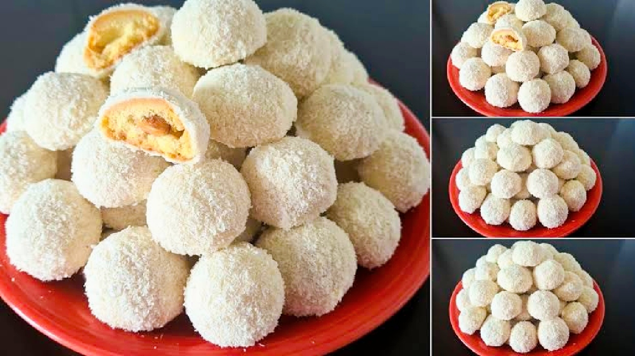 طريقة كرات جوز الهند رافيلو بالمكسرات