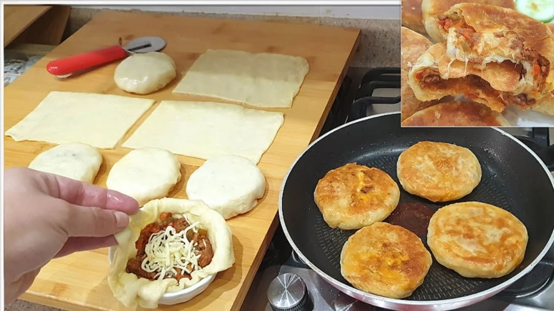 فطائر المقلاة في الطاسة