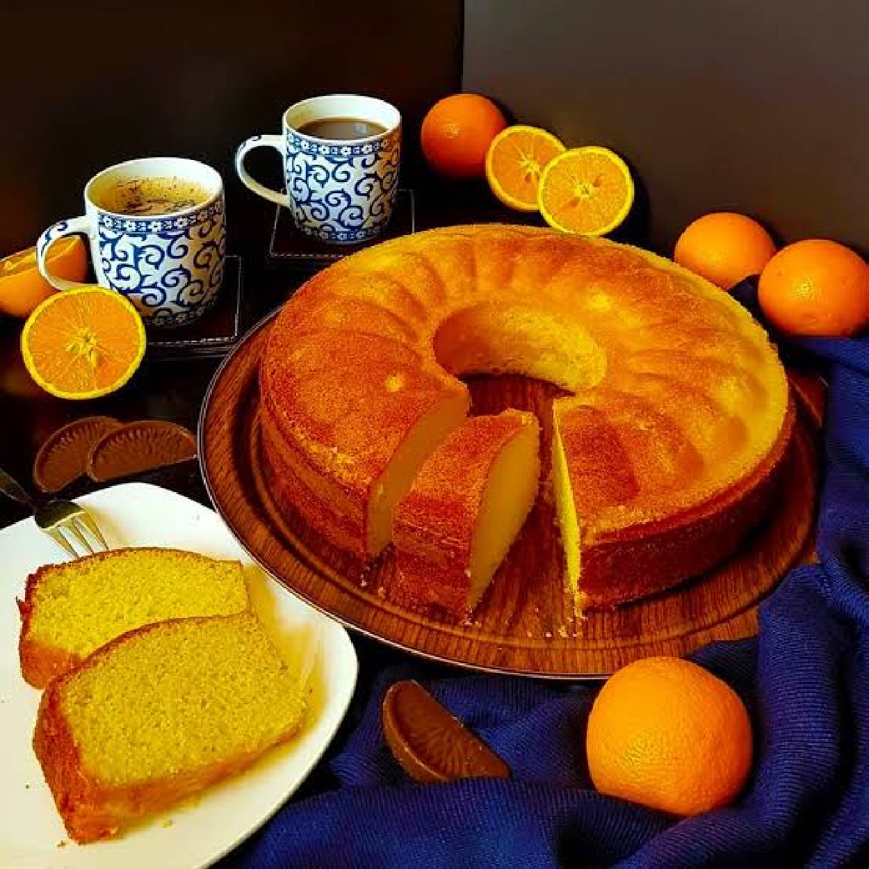 كيكة برتقال اسفنجيه