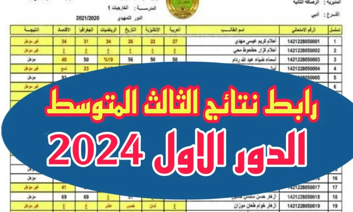 خطوات الاستعلام عن نتائج الثالث متوسط الدور الأول 2024