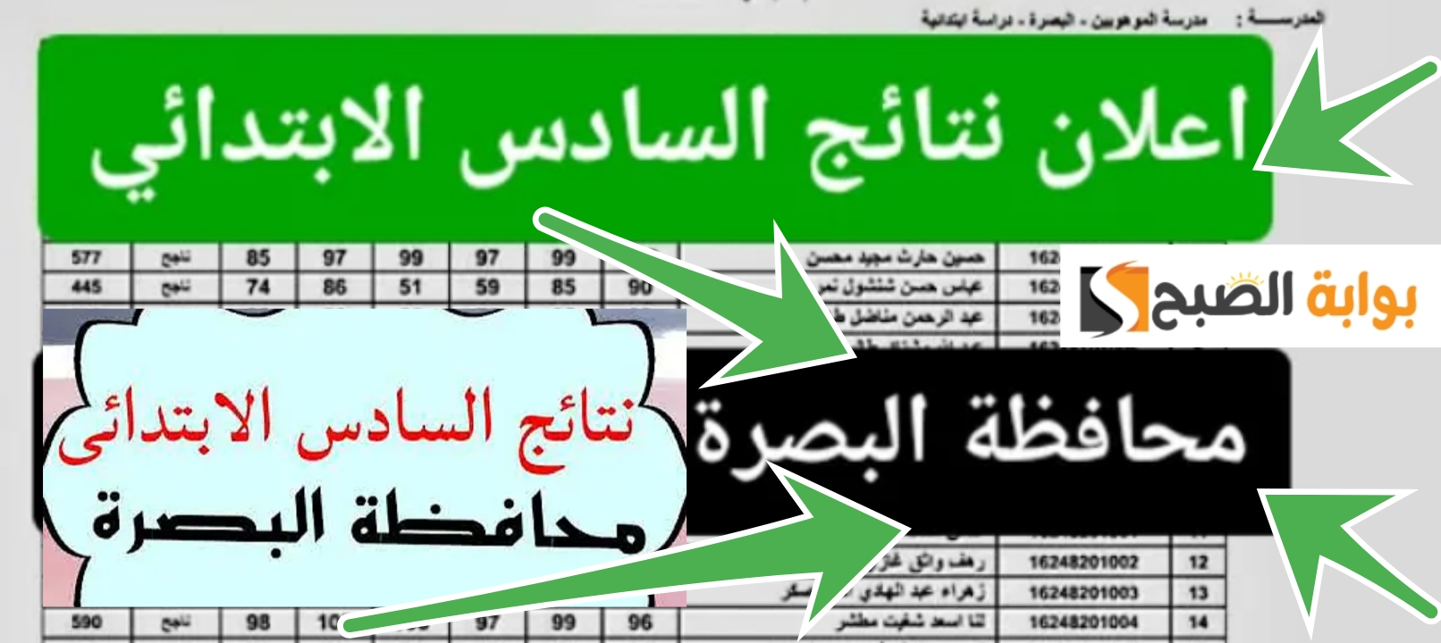 نتائج السادس الابتدائي البصرة 1