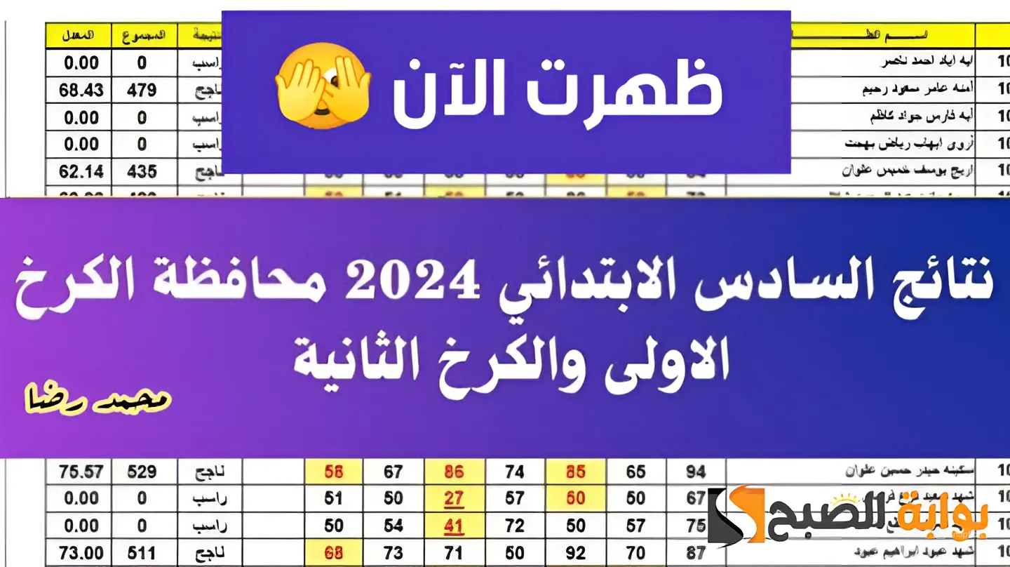 مبروك ظهرت الآن.. نتائج السادس الابتدائي الكرخ 1 و2 الدور الأول 2024 بالعراق عبر epedu.gov.iq