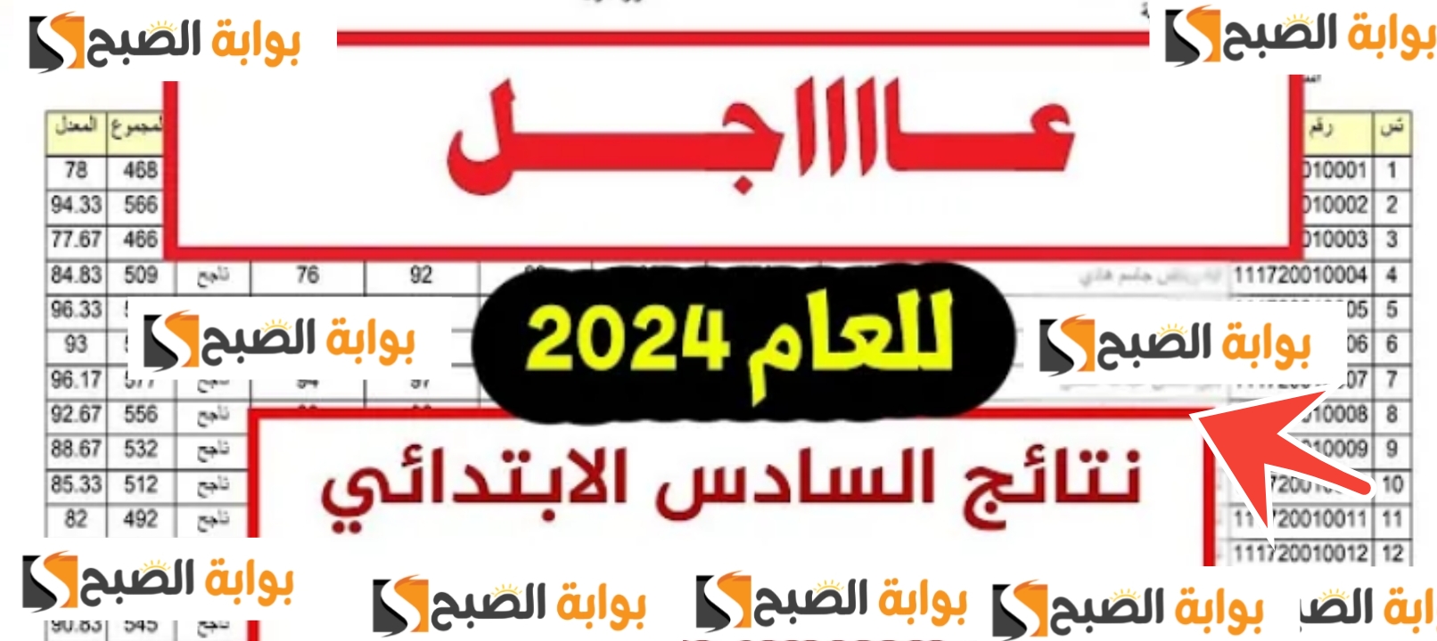 نتائج السادس الابتدائي دور اول