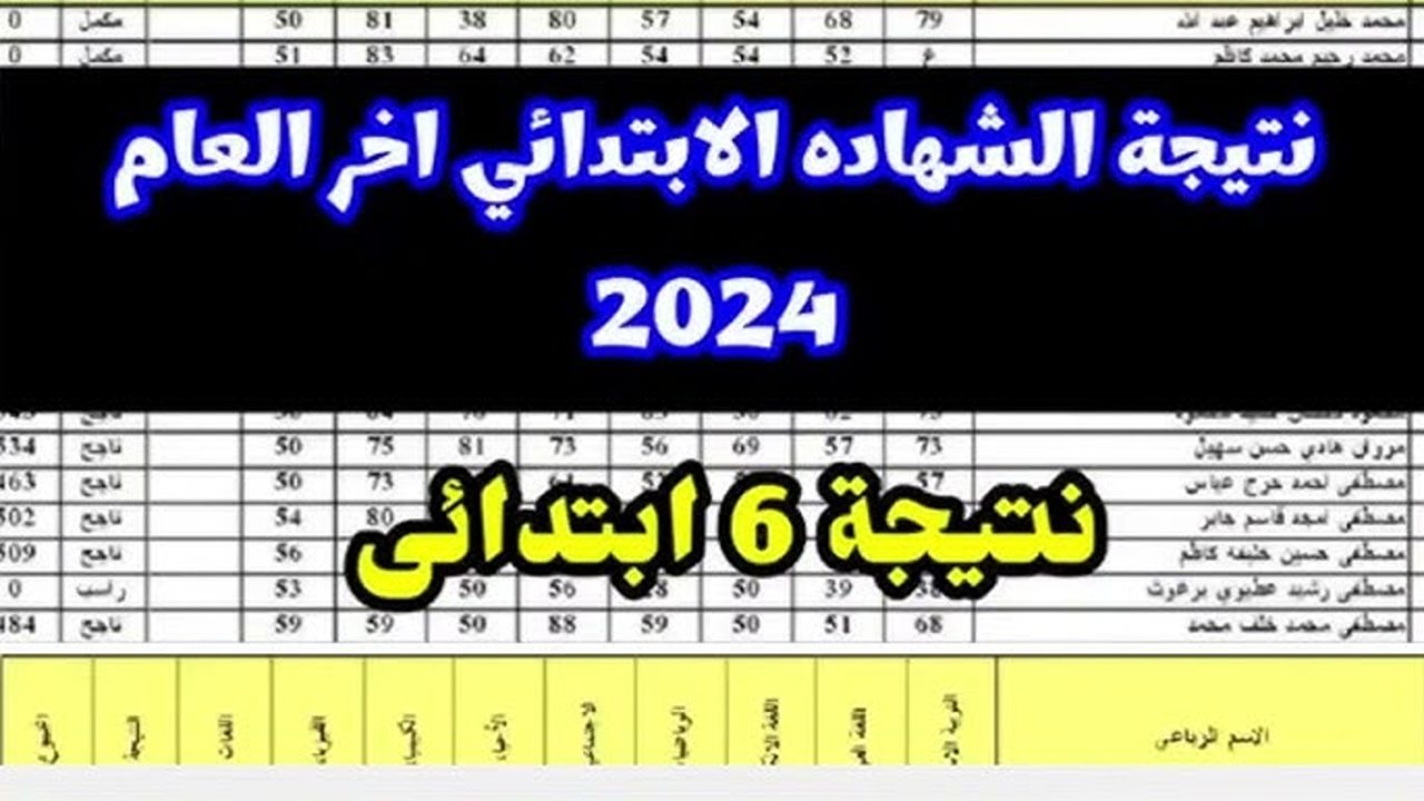 نتيجة الصف السادس الإبتدائي (1)