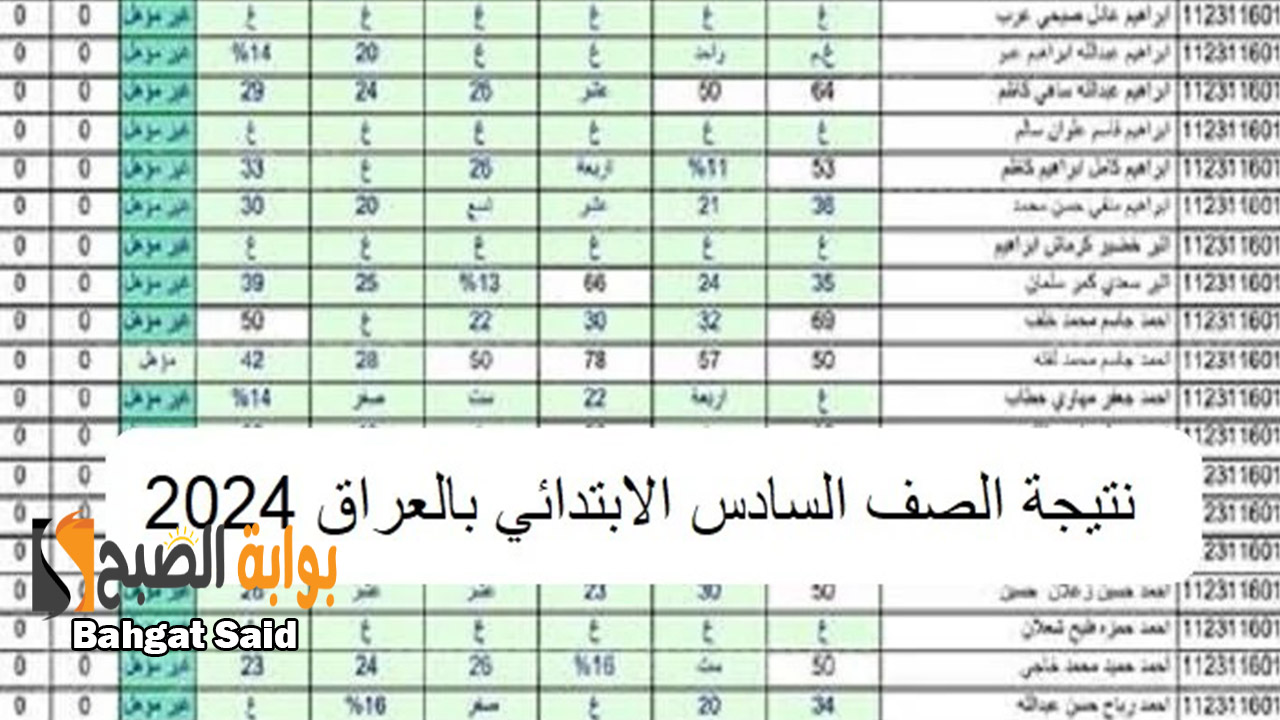 نتيجة الصف السادس العراقي