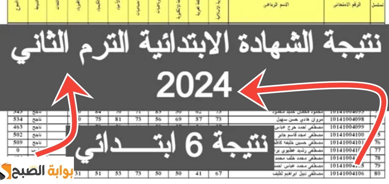 نتيجة الفصل الدراسي الثاني سادسة ابتدائي