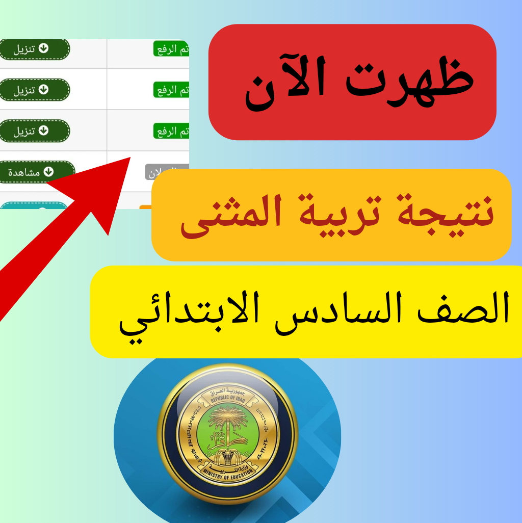 نتيجة تربية المثنى السادس الابتدائي
