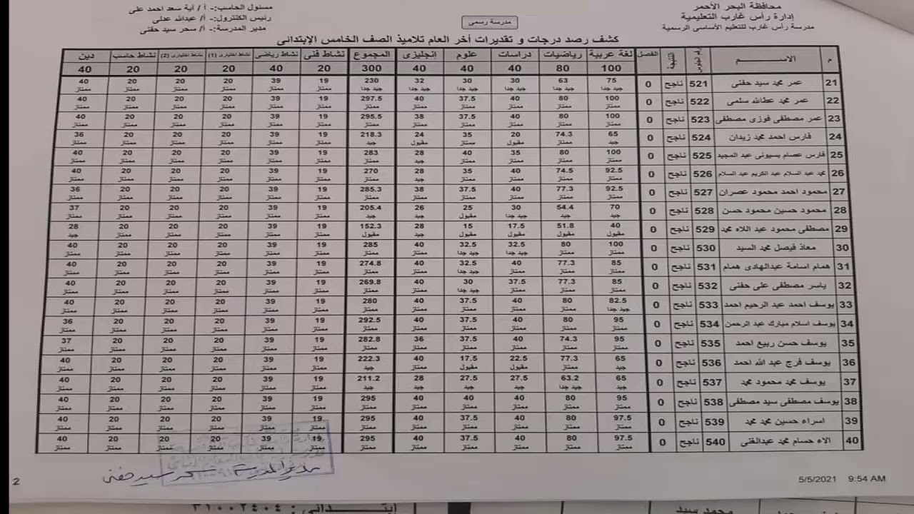 رابط الاستعلام عن نتيجة الصف الخامس الابتدائي الترم الثاني 2024 بالاسم و ورقم الجلوس