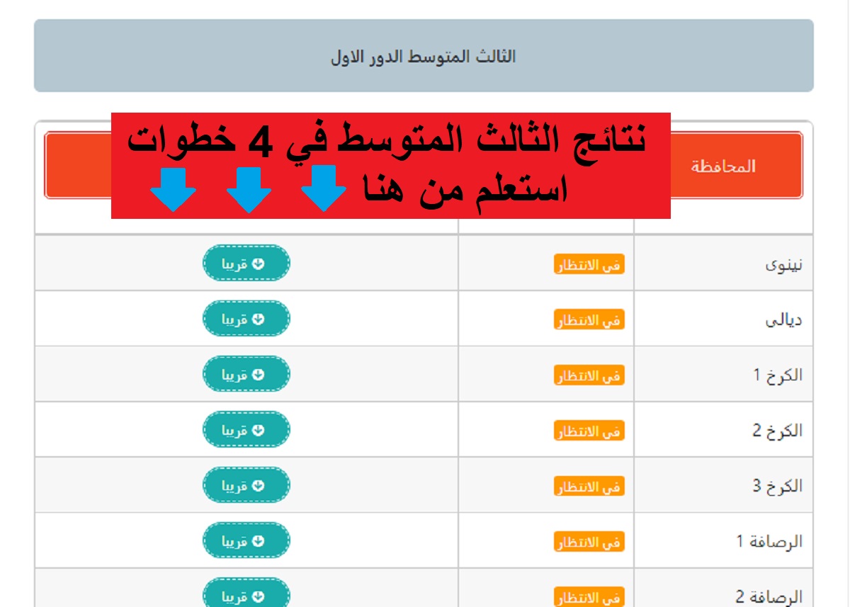 "في 4 خطوات".. استخرج نتائج الثالث المتوسط العراق 2024 في أقل من دقيقة