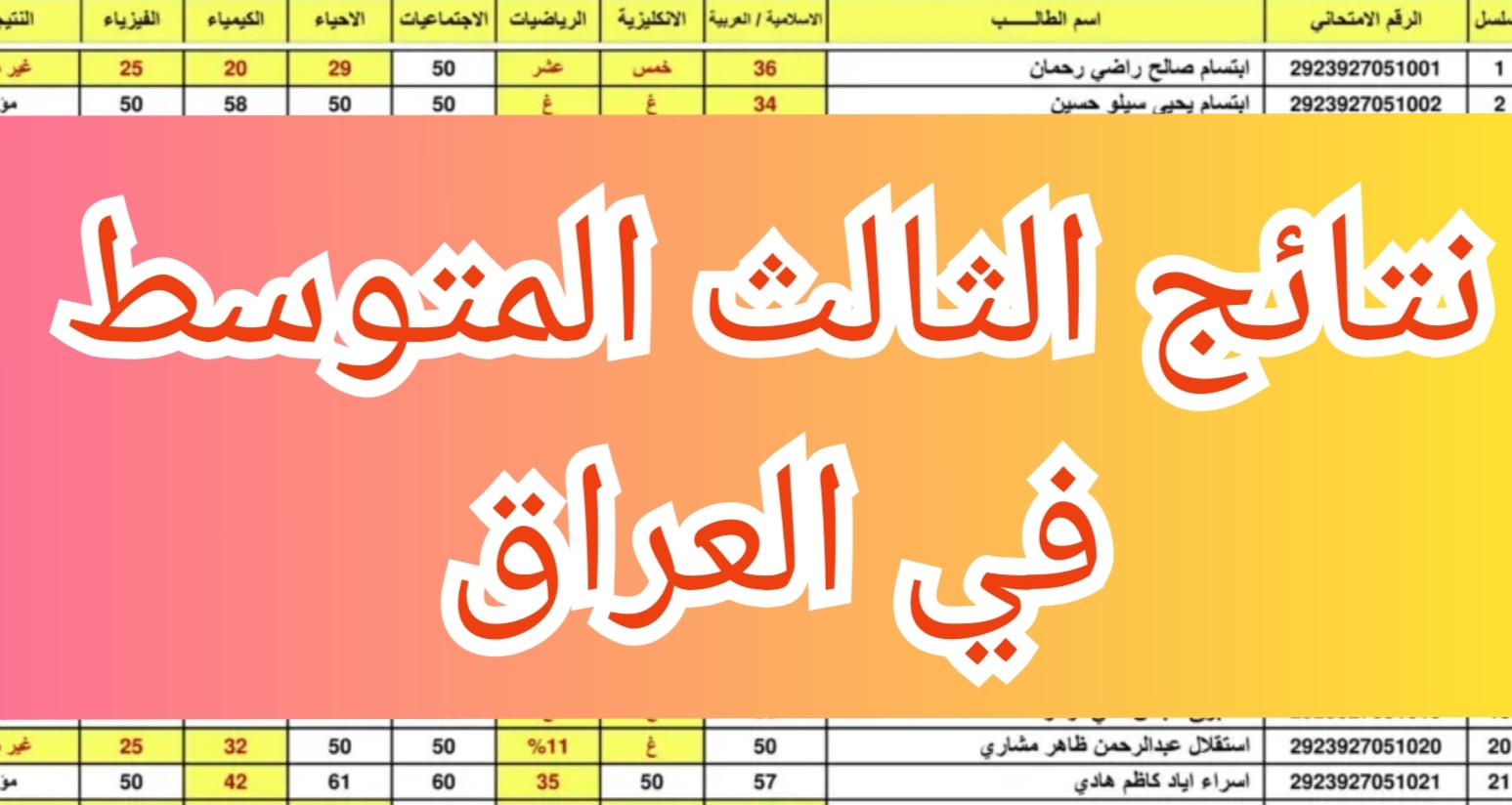 نتائج الثالث المتوسط في العراق