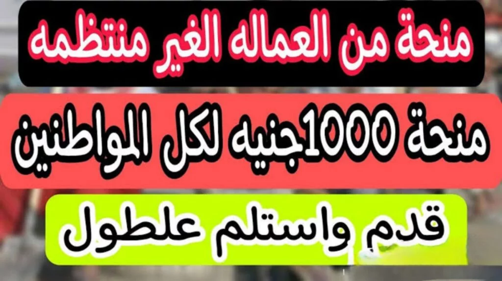 دعم العمالة الغير منتظمة مبادرة ألف جنيه لعام 2024